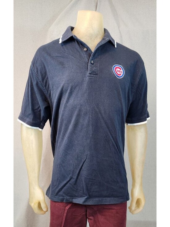 Antigua Other - Antigua MLB Chicago Cubs Blue MEDIUM Cotton Short Slv Polo Golf Shirt Top USED